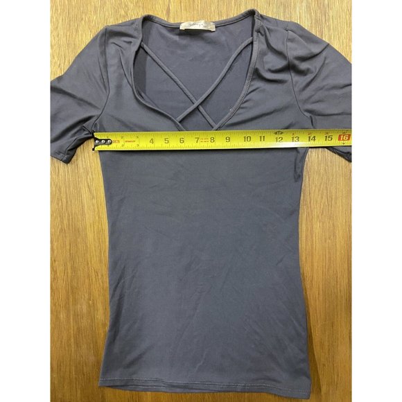 Gaze USA Women's Gray Viscose Stretch Top Blouse Small - Picture 4 of 5
